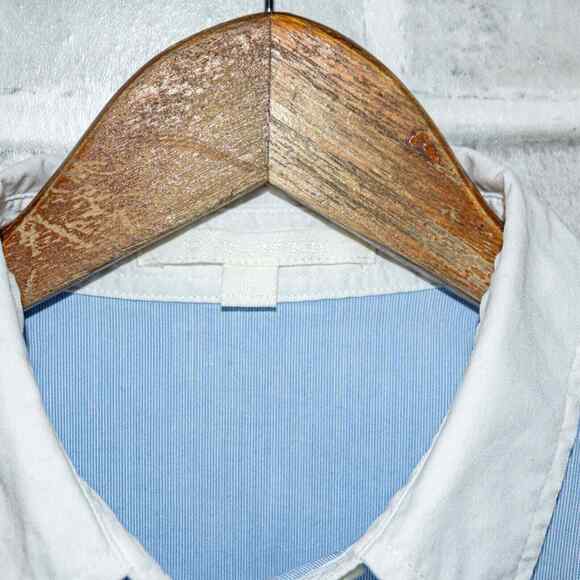 Jonathan Simkhai Hi-low Cropped Oxford Shirt Blue size Small - Picture 4 of 8